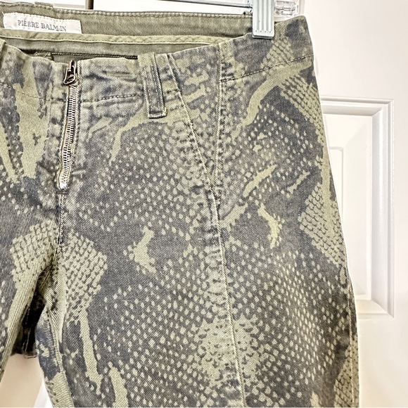 Balmain Snakeskin Skinny Jeans Size 29 Low Waist Stretch Fit Jeggings Ankle Zip - Picture 7 of 16